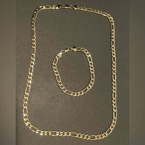 14k gold plated chain and bracelet
